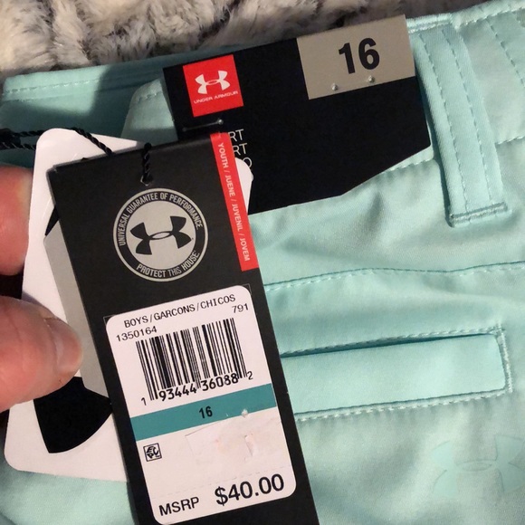 Under Armor Boys 16 shorts teal blue/green NWT - Picture 4 of 6